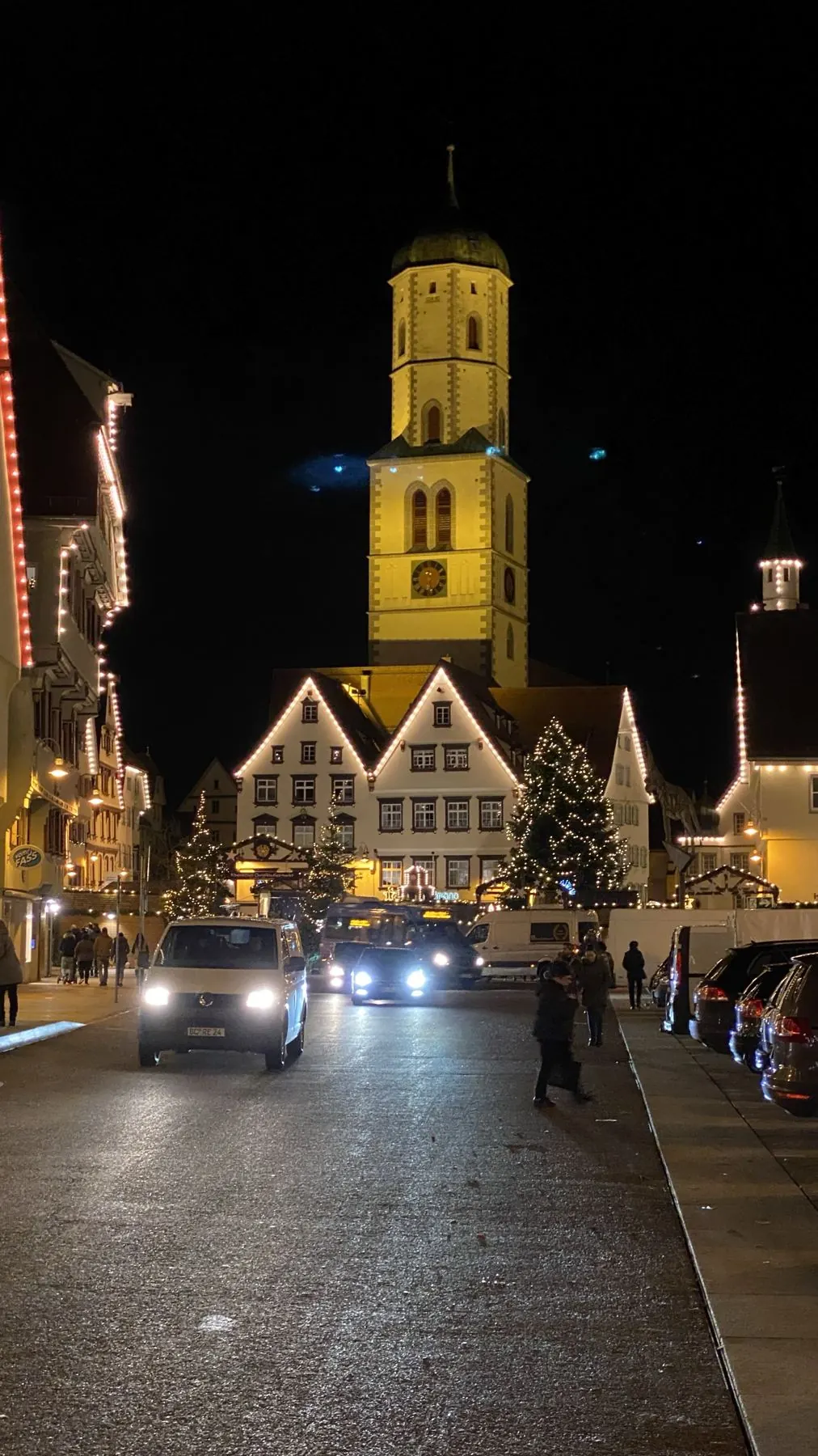 Christkindles-Markt Biberach bei Nacht