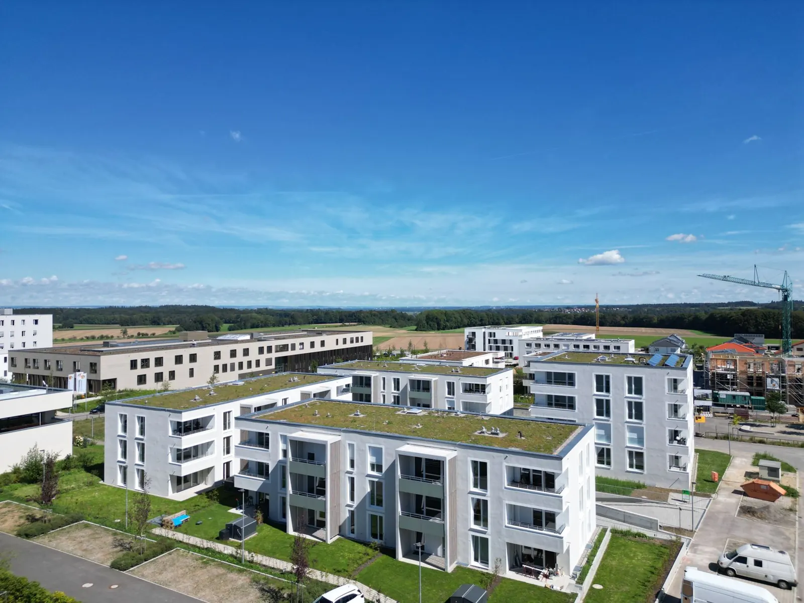 Luftbild des Neubaugebiets Hauderboschen in Biberach